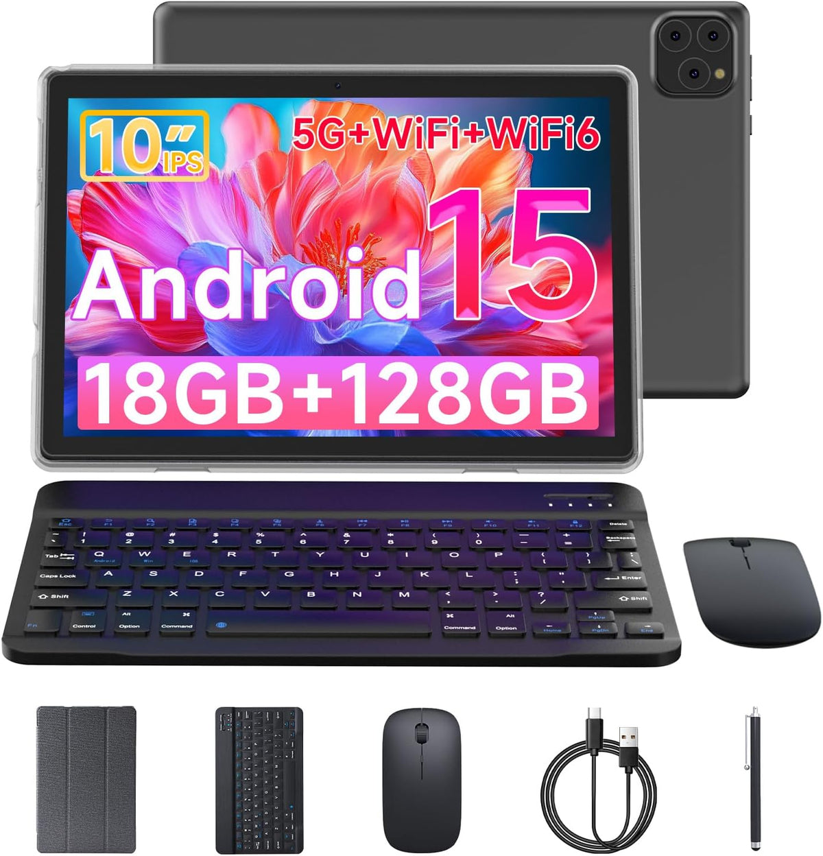 Vyrolinia Tablet Android 15 10 pulgadas 18 GB RAM+128 GB ROM\/2 TB...