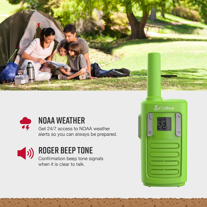 Walkie Talkies de Familia Cobra RX100 de 16 Millas de Alcance (Paqu...