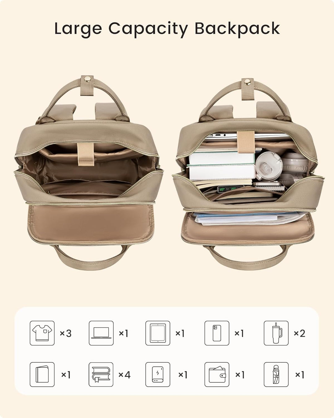 LOVEVOOK - Mochila para laptop para mujer con bolsillo gigante para...