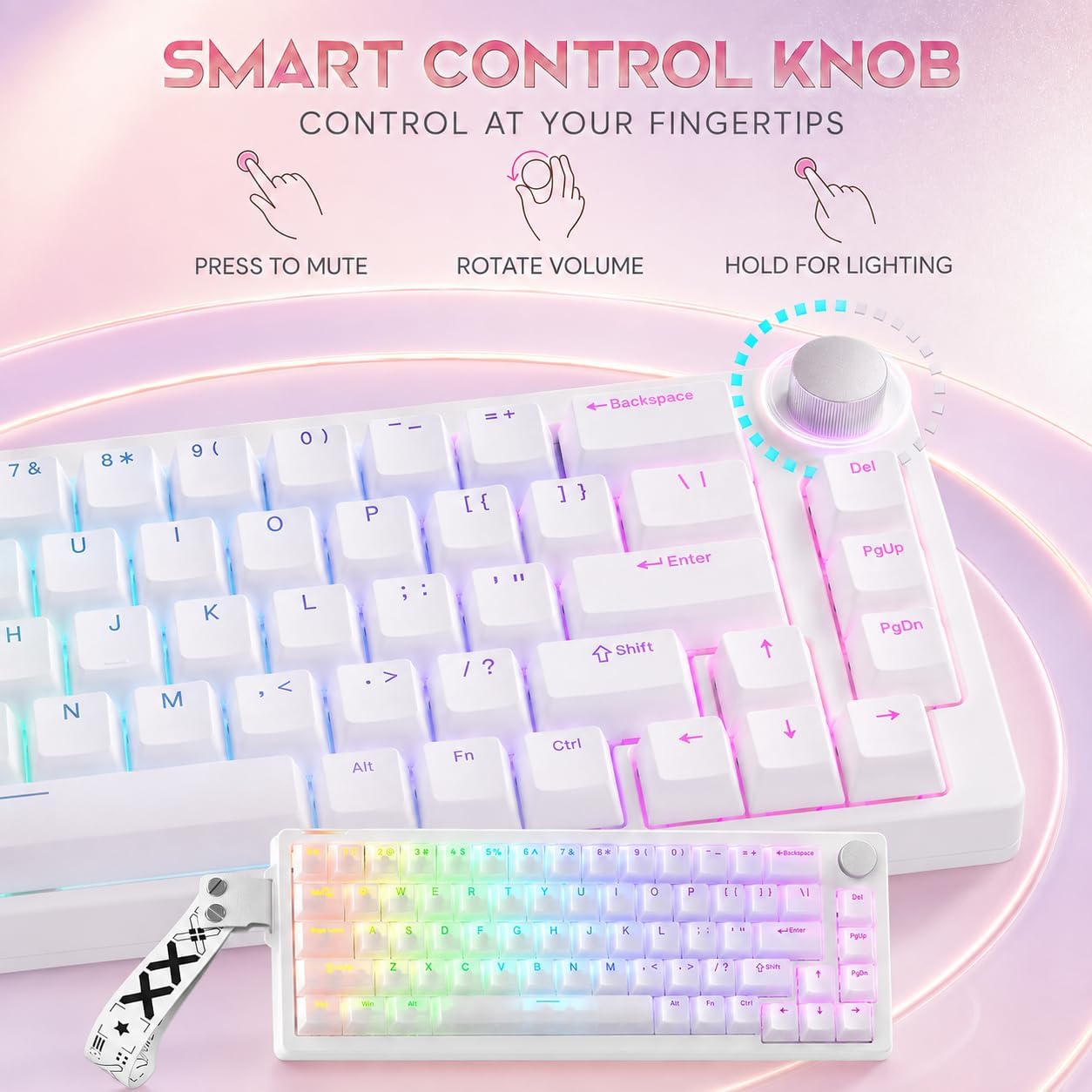 Gaozen Teclado mecánico para juegos FURYCUBE 68% con retroiluminaci...