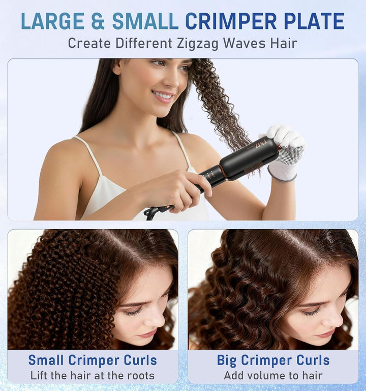 FMZ Plancha plana rizadora de pelo, rizador de pelo 4 en 1 profesio...