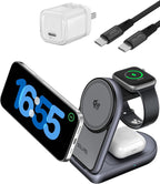 Estación de carga inalámbrica 3 en 1 de 25 W, cargador MagSafe