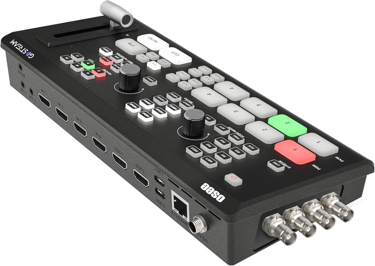Osee GoStream Duet - Conmutador mezclador de video de transmisión en vivo con cámara múltiple SDI y HDMI