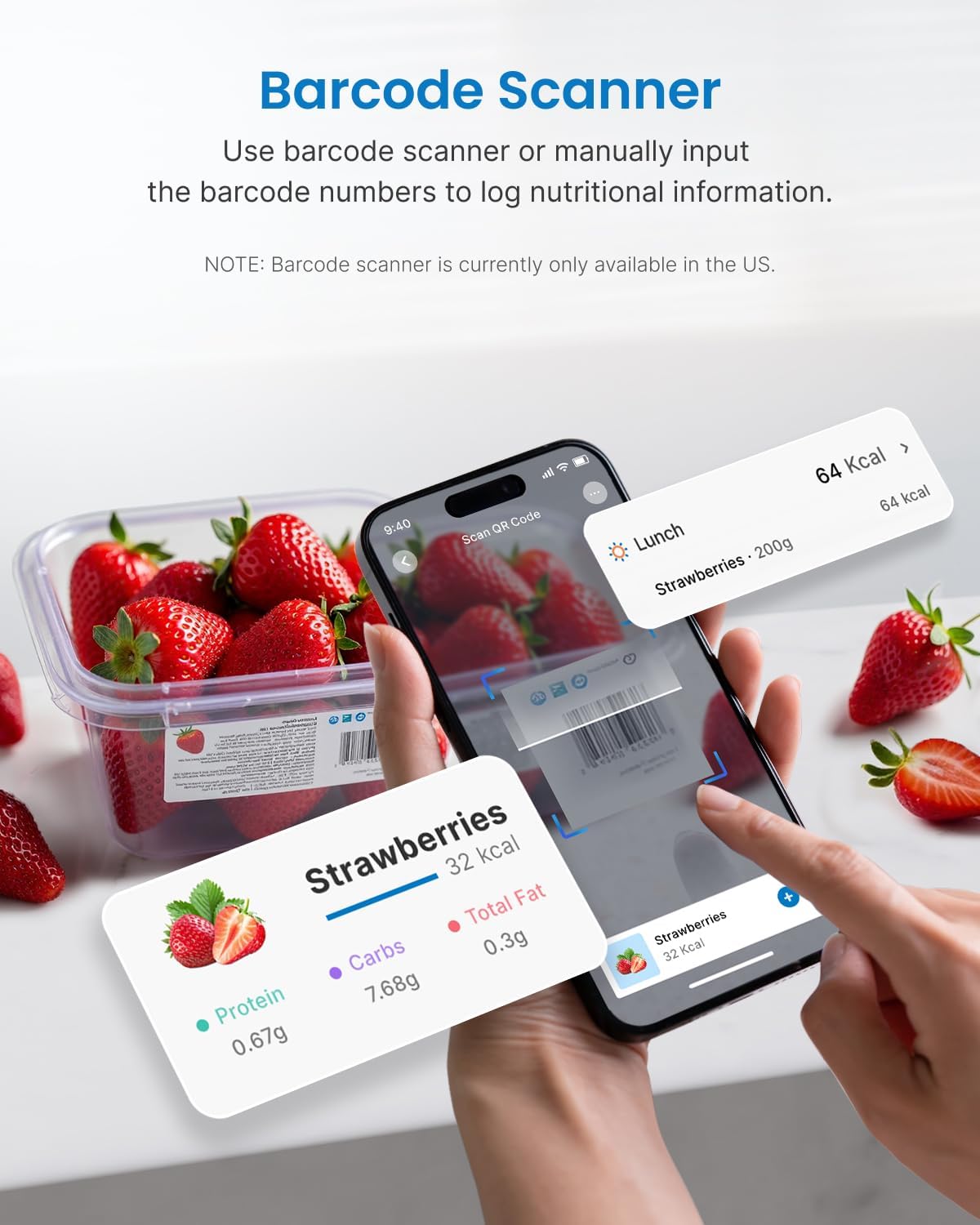 RENPHO Báscula de alimentos inteligente con calculadora nutricional