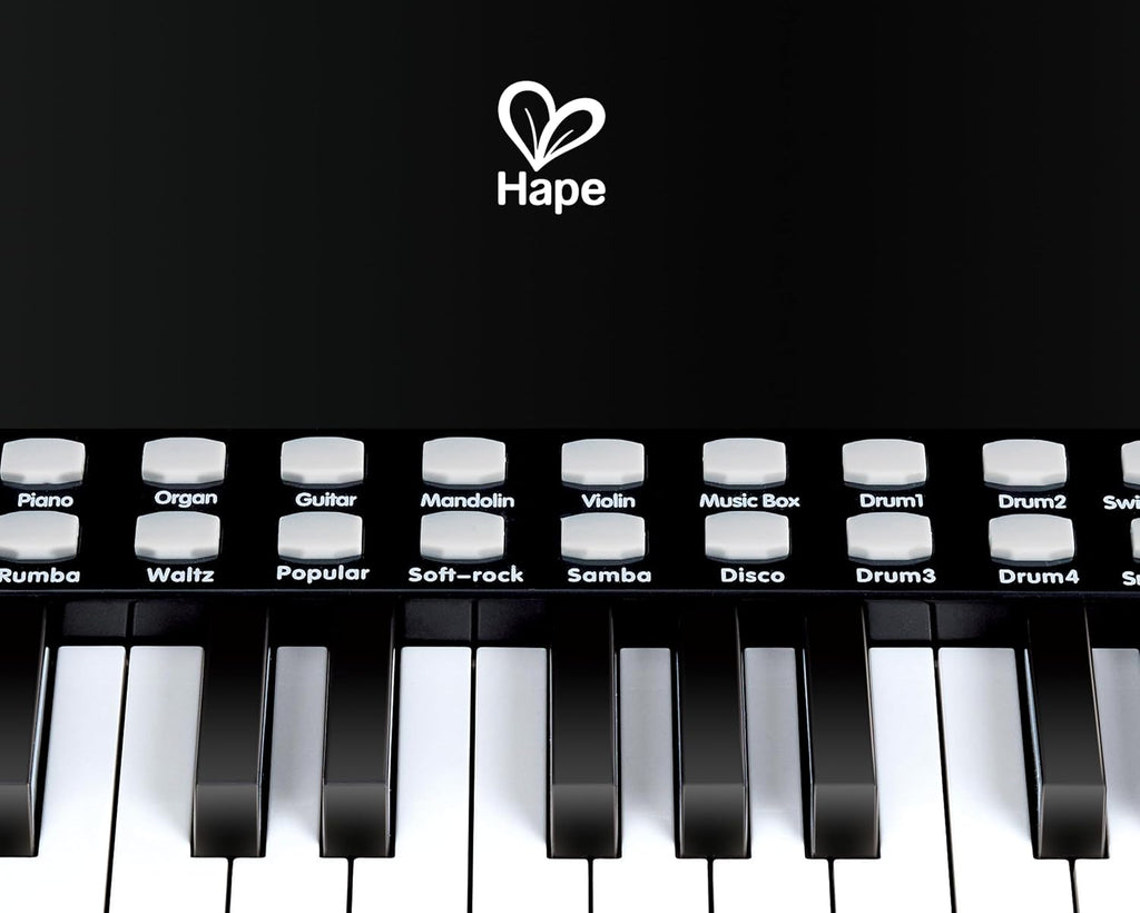 Hape Aprende con luces Piano negro con taburete