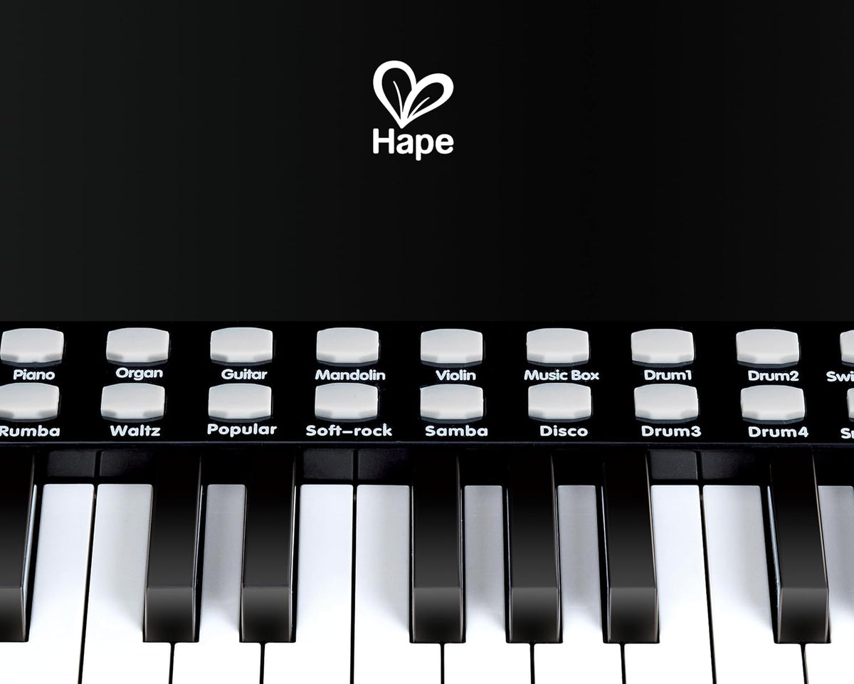 Hape Aprende con luces Piano negro con taburete