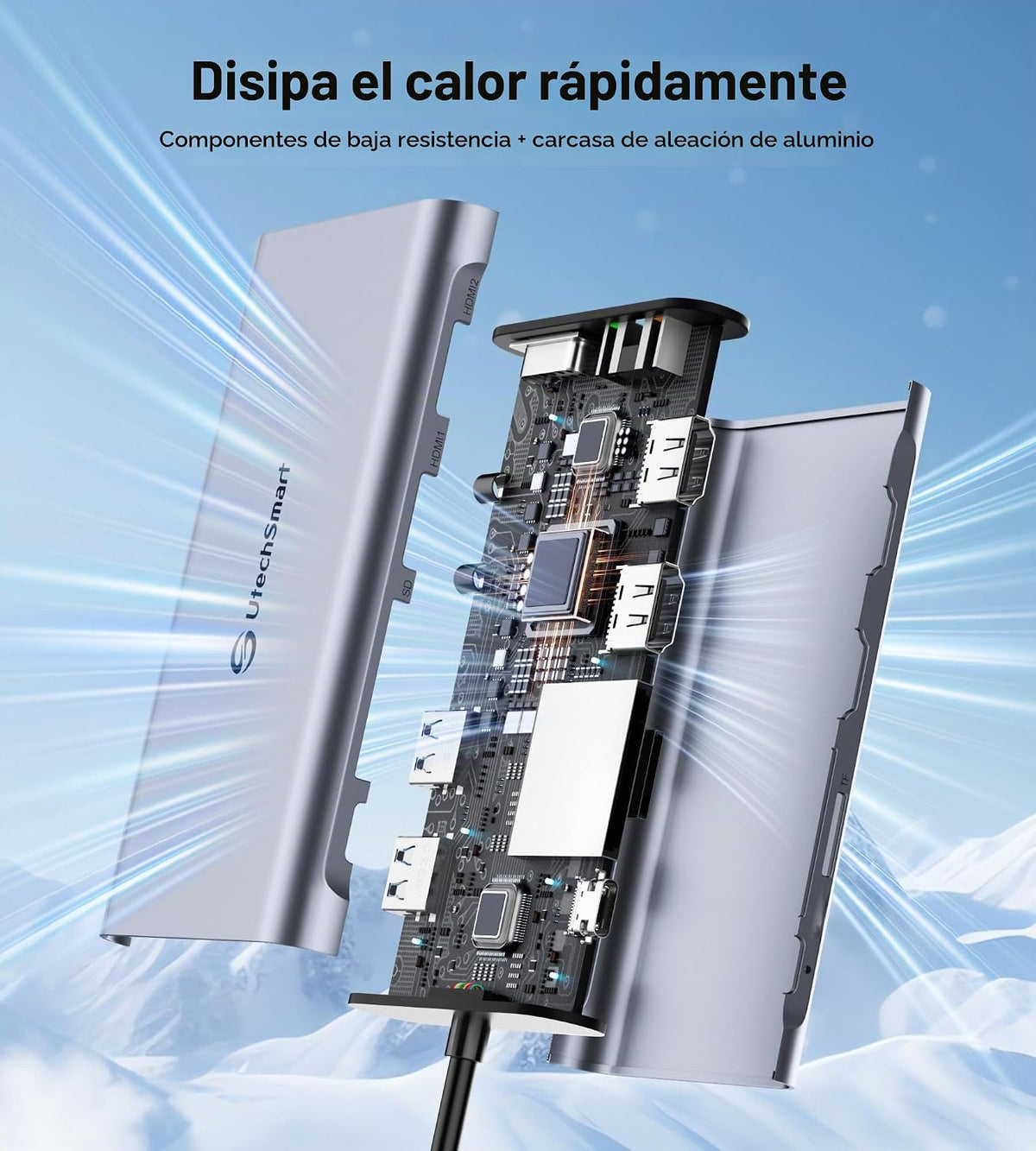UtechSmart Estación de acoplamiento USB, 11 en 1 USB C Dock Triple Display