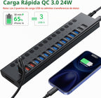 VANGREE, MK1-1200800C8, hub USB 3.2 de 17 puertos, alimentado, adaptador 12V/8A