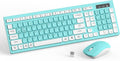 RECCAZR Combo de teclado y mouse inalámbricos, teclado de tamaño