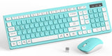 RECCAZR Combo de teclado y mouse inalámbricos, teclado de tamaño co...