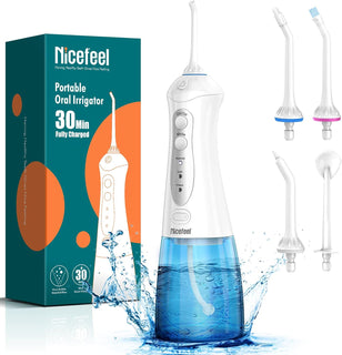 Nicefeel - Hilo dental de agua recargable con carga rápida, limpiad...