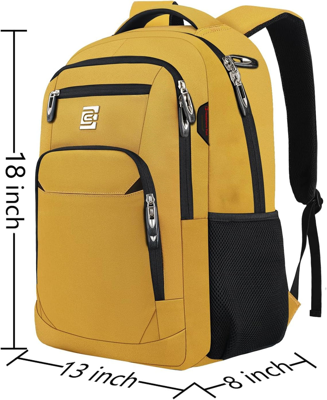 Volher Mochila para laptop, Amarillo, 15,6 pulg., Computadora portátil
