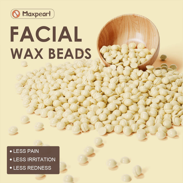 Maxpearl - Perlas de cera para depilación facial, 1 libra de granos...