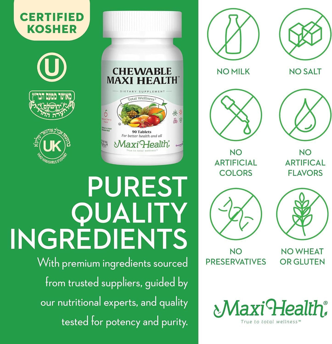 Maxi Health Masticable - Multivitamínico para hombres y mujeres - A...