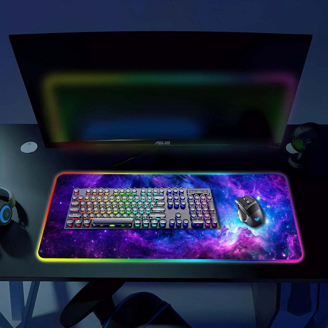 Armanza Alfombrilla de ratón RGB para juegos, alfombrilla grande co...