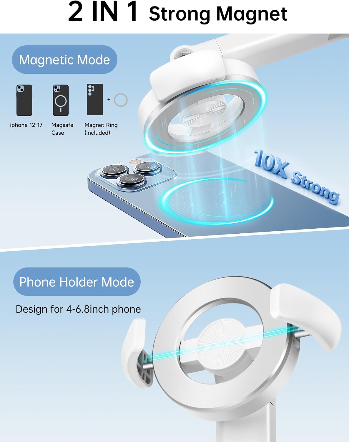 Trípode magnético de 70" para iPhone Magsafe, trípode extensible para