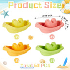 Woanger 60 mini botes de juguete de plástico para el baño, macaron