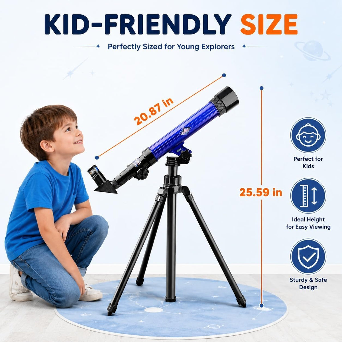 Ideal Swan Telescopio para Niños 20x 30x 40x Principiante Spyglass