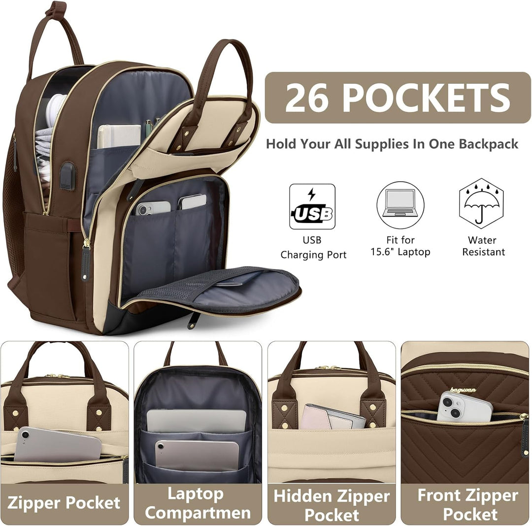 Mochila para laptop para mujer, bolsa de trabajo, mochila de viaje...