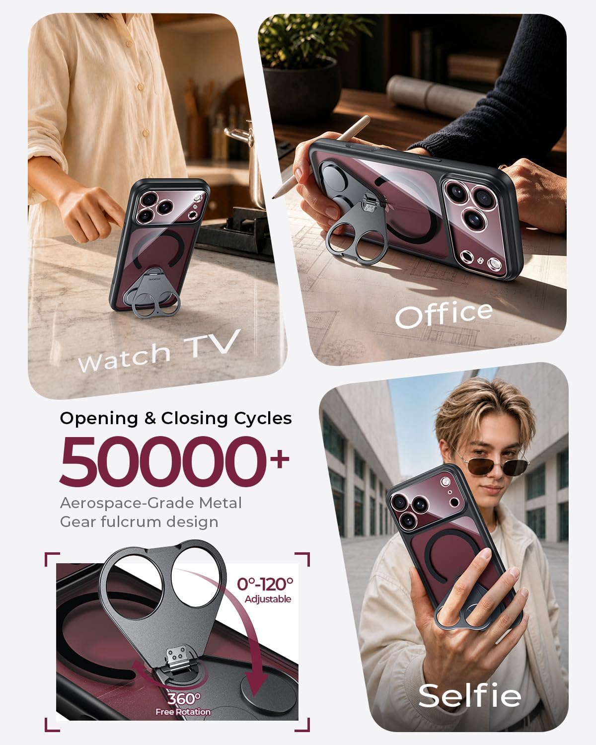 Funda magnética fuerte y soporte sin costuras de 360° para iPhone 18 Pro