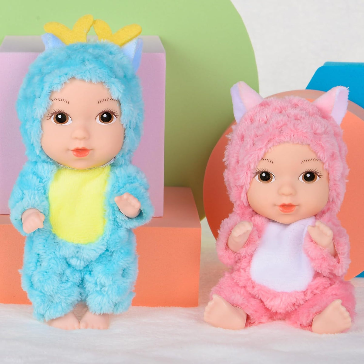 dollbie Paquete de 6 muñecas de bebé de 5 pulgadas, mini figuras