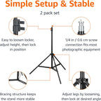 Amazon Basics FOTOGRAFÍA DE ALUMINIO FOTOGRAFÍA STAND CON CASO - Paquete de 2, 2.8 - 6.7 pies, negro