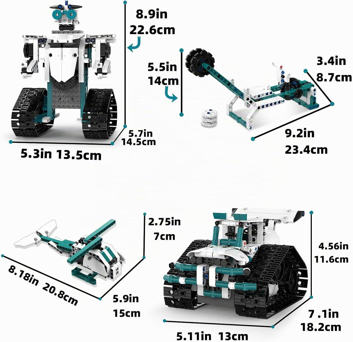 12 en 1 Robot Building Set con RC & APP para Boys Kids Age 8-14