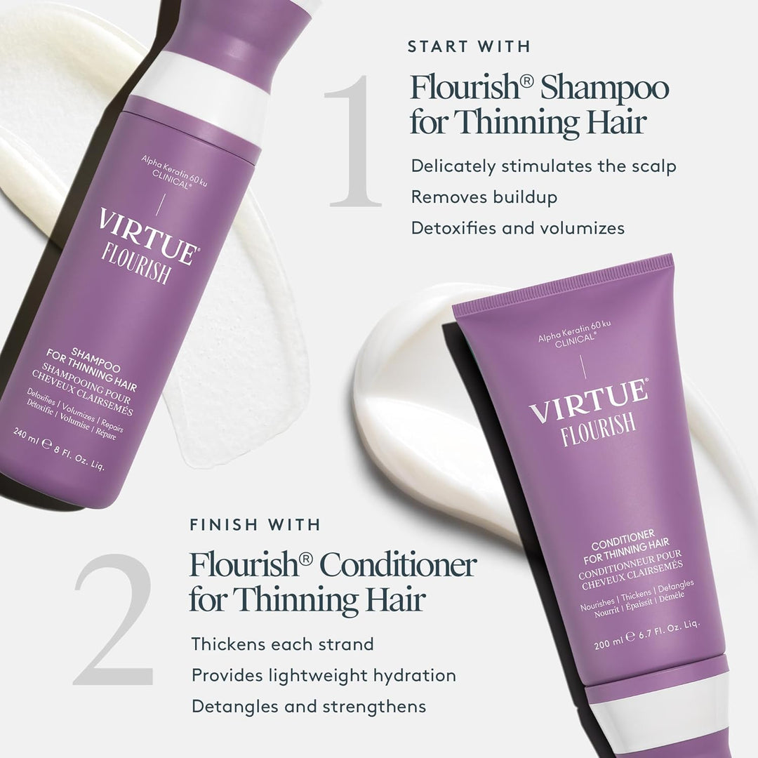 VIRTUE Acondicionador Flourish para cabello fino o adelgazante, pro...