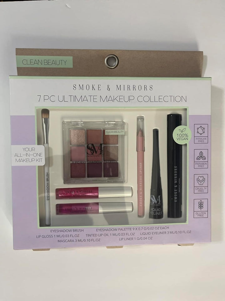 Smoke &amp; Mirrors 7 piezas Ultimate Makeup Collection, Clean Beau...