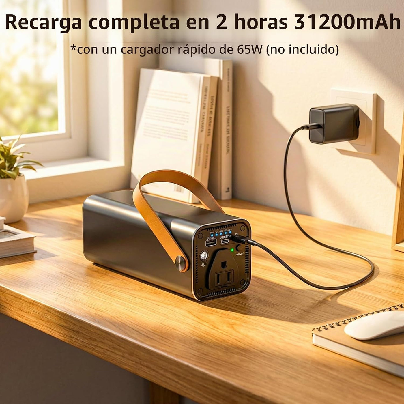 Paopaoyu Banco de energía portátil para portátil con salida de CA d...