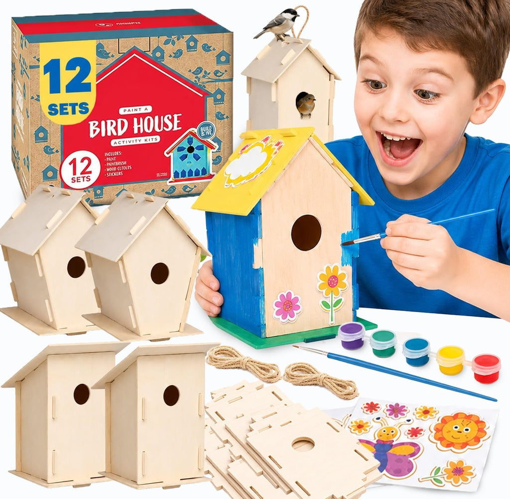 Neliblu - Kit de casa de pájaros para niños, 3 formas únicas y 2 tamaños