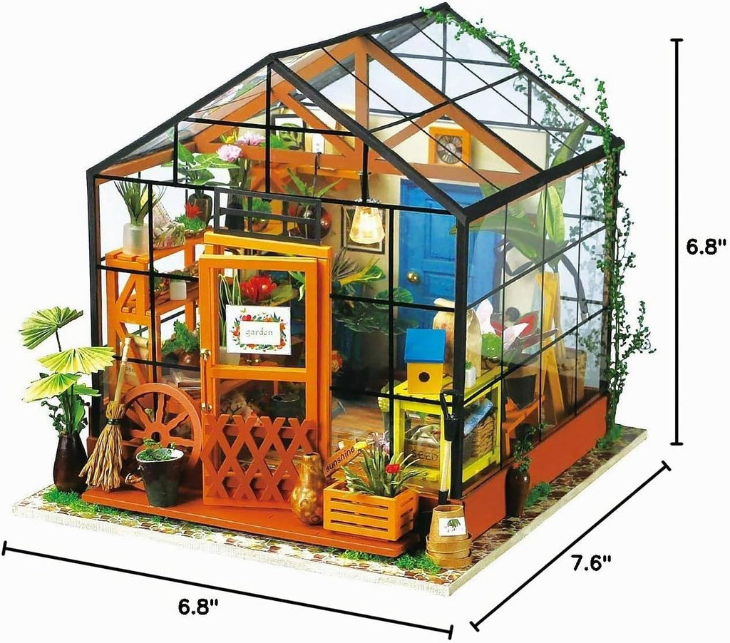 Rolife Kit de casa de muñecas en miniatura para invernadero, regalo