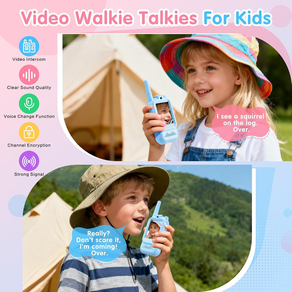Walkie Talkies de video para niños paquete de 2 walkie
