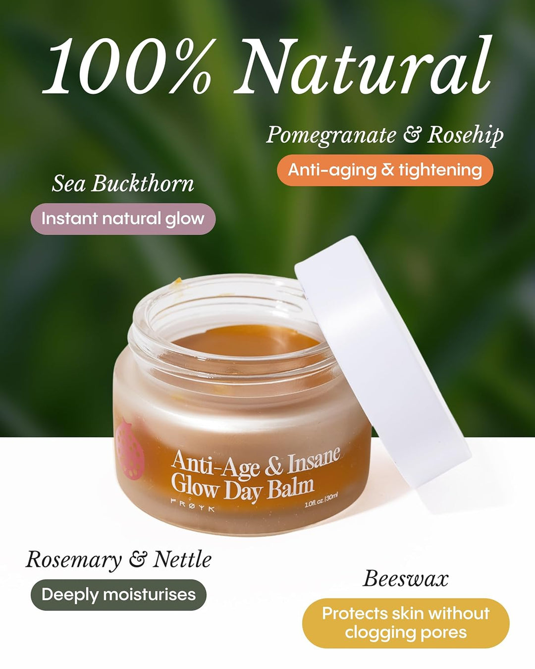 FRØYA Organics - Bálsamo de día antiedad y brillo insano | Resultad...