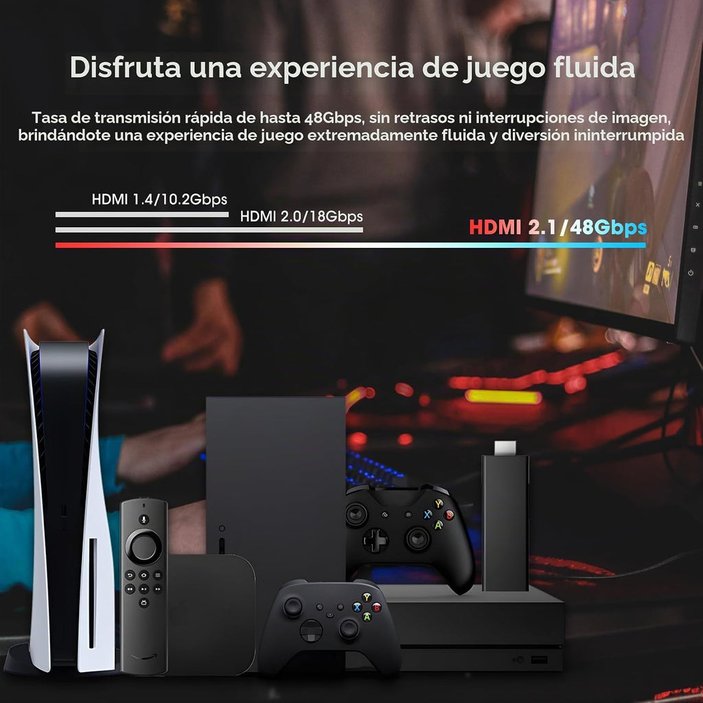 ROOFULL Interruptor HDMI de 4 puertos 8K con control remoto