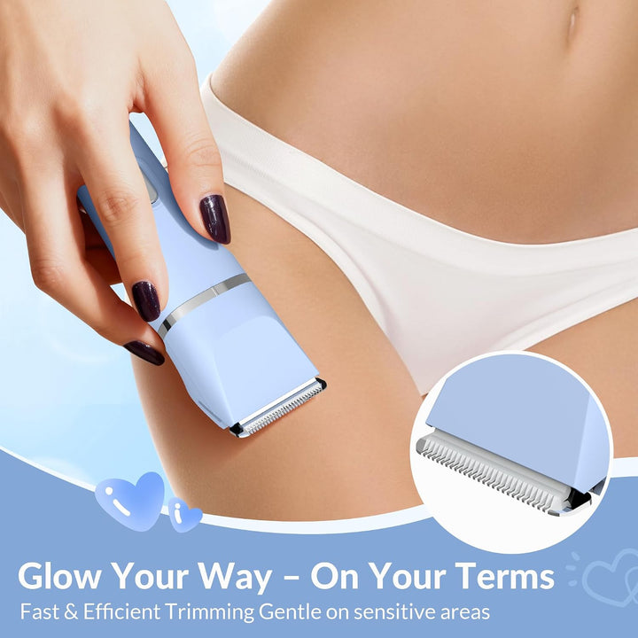 KINGTEE Recortadora de bikini eléctrica 5 en 1 para mujer, afeitado...