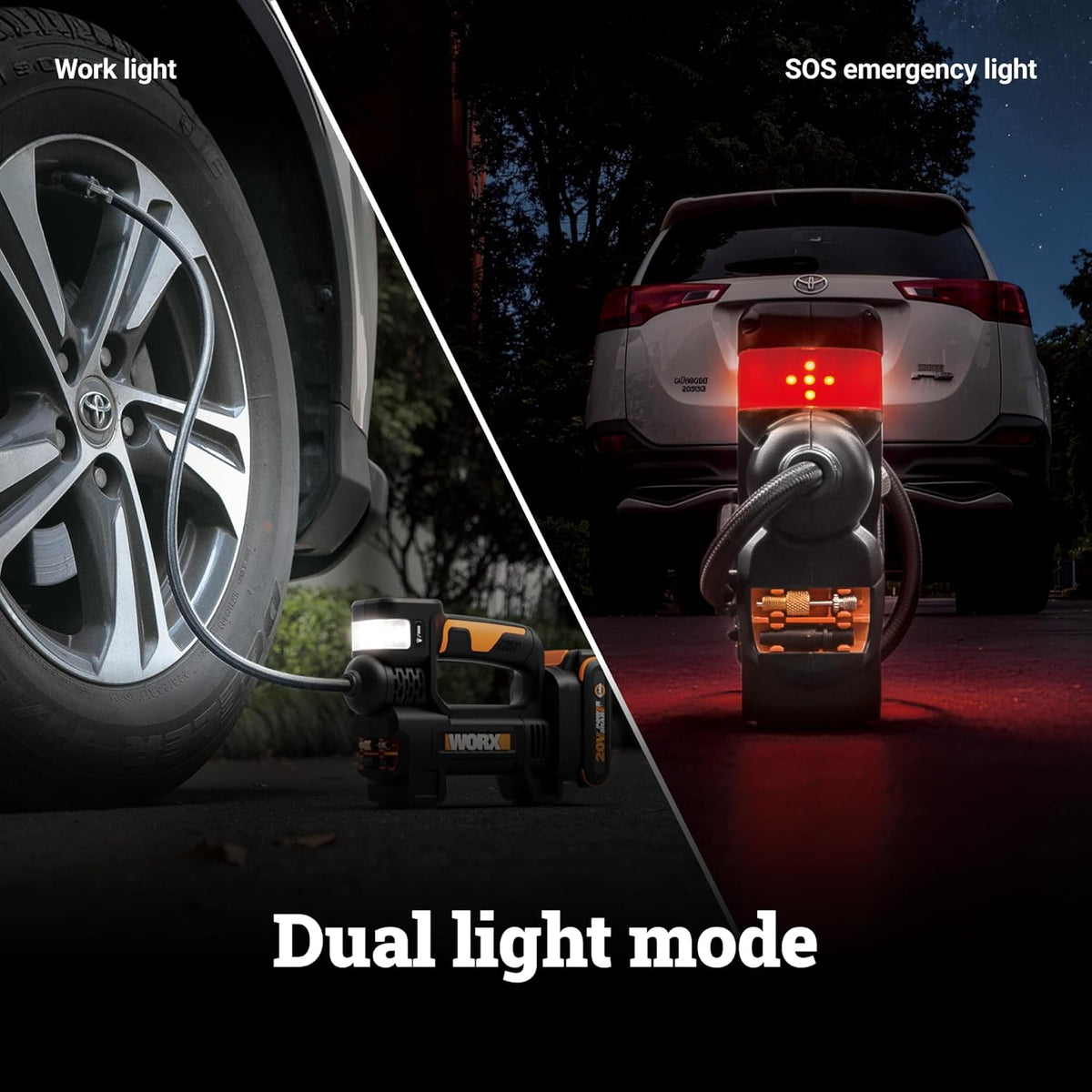 Worx WX092L 20V 2.0Ah inflador inalámbrico 2 en 1, batería y cargad...