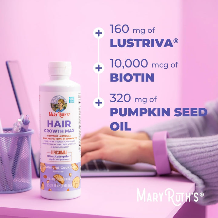 MaryRuth Organics Crecimiento de cabello MAX Liposomal para mujeres...