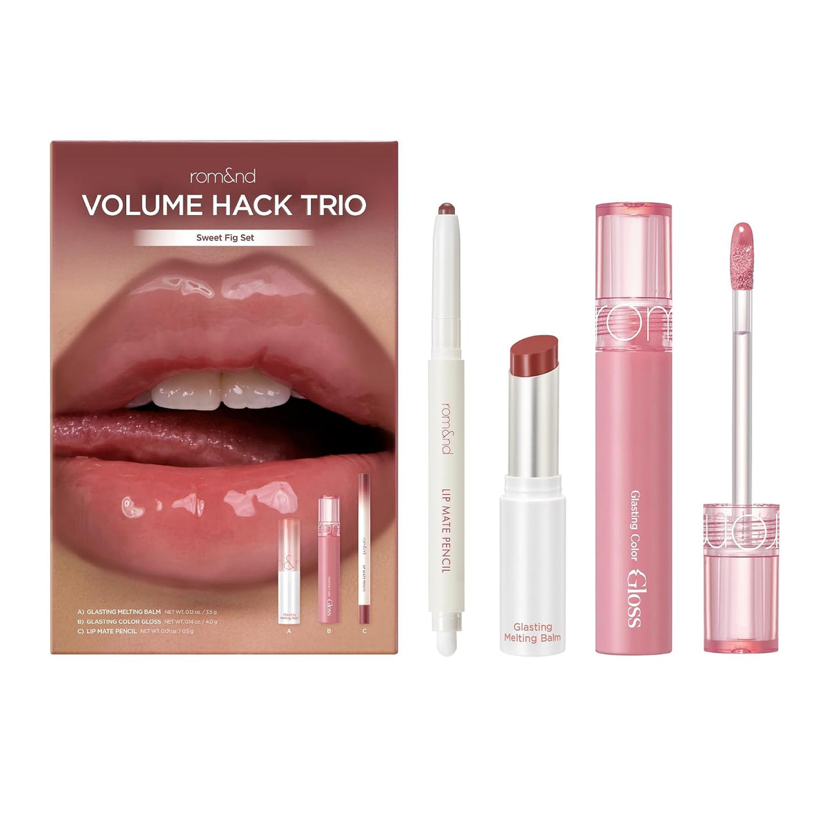 rom&amp;nd Volume Hack Trio | Juego combinado de labios voluminosos...