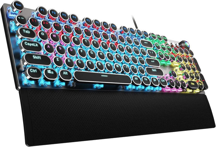 AULA F2088 Teclado mecánico para juegos estilo máquina de escribir,...