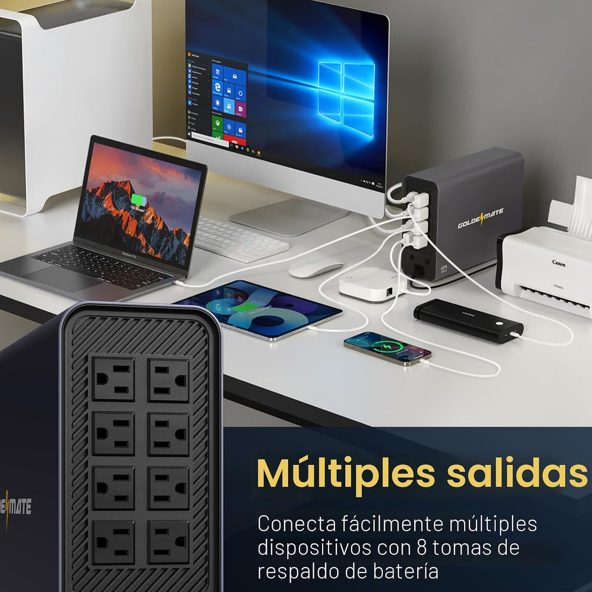 GOLDENMATE Batería de reserva y protector de sobretensiones de batería de