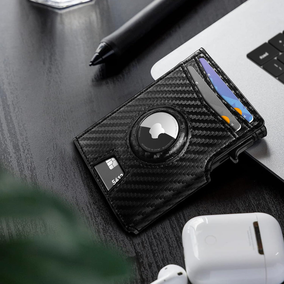Miyozi - Billetera Airtag para hombre, con clip de dinero, estuche...
