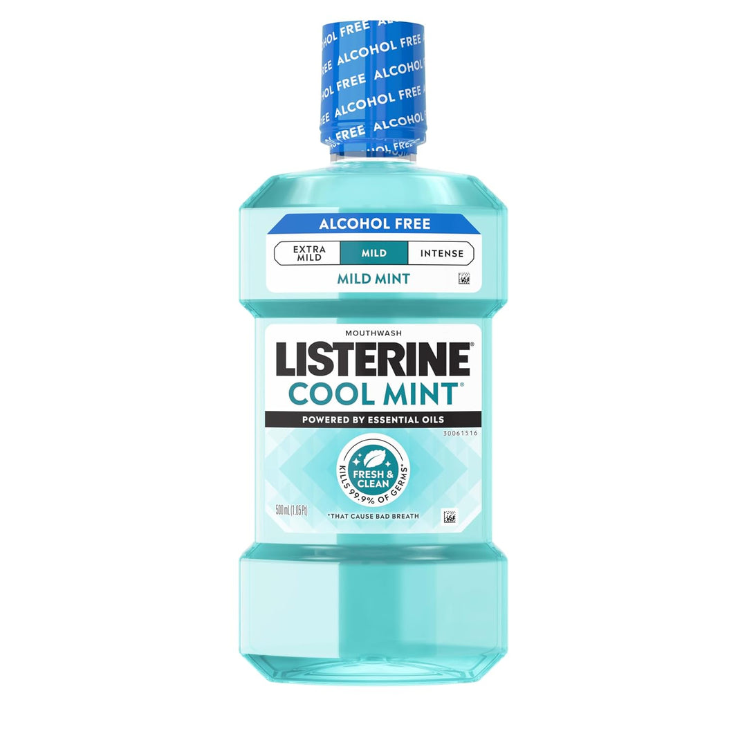 Listerine Enjuague bucal sin alcohol de menta fresca, eliminación d...