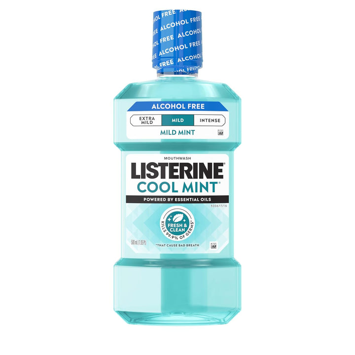 Listerine Enjuague bucal sin alcohol de menta fresca, eliminación d...