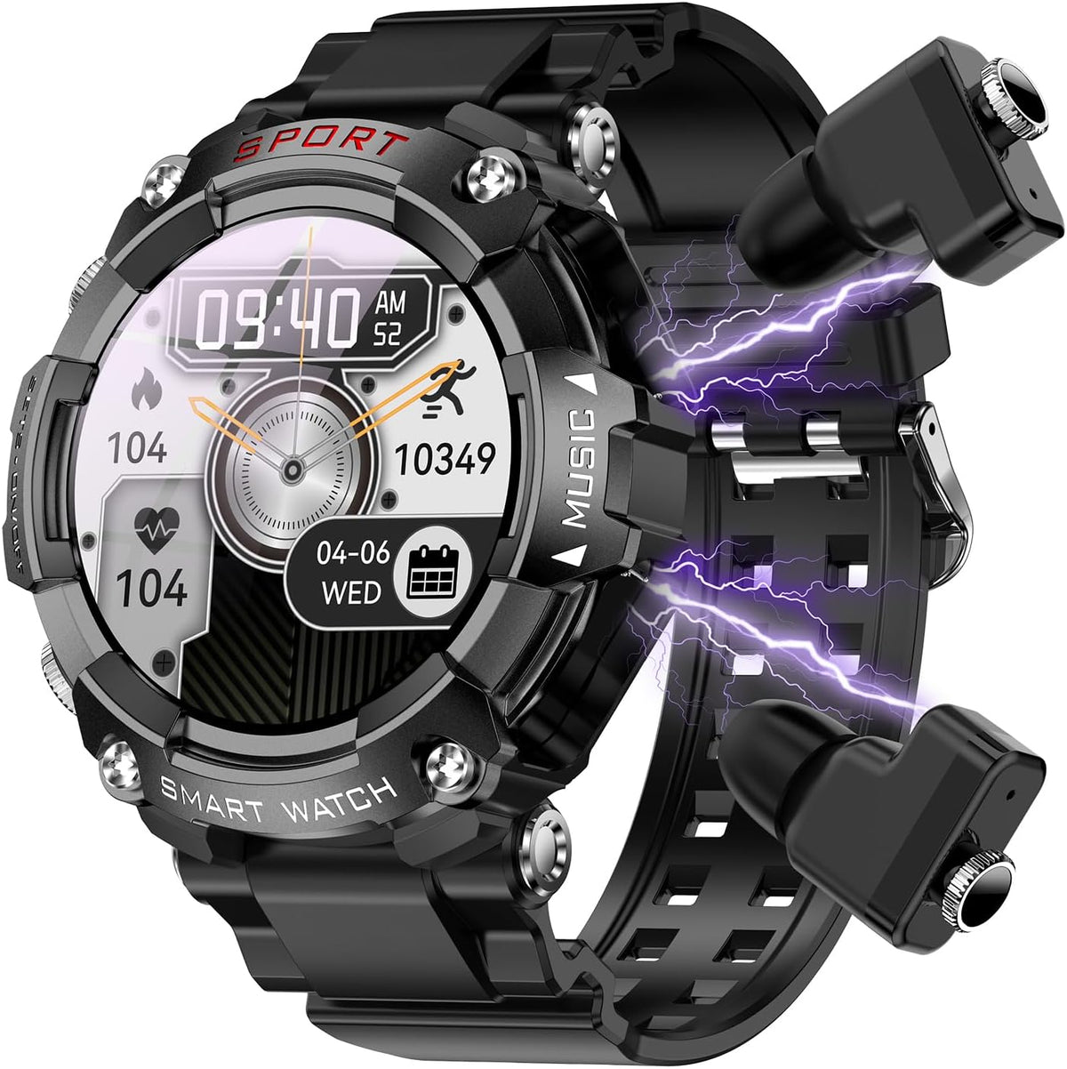 Reloj inteligente militar con auriculares (respuesta/hacer llamadas), relojes inteligentes de 1.52 pulgadas para hombres y mujeres, más de 110 modos deportivos, rastreador de fitness