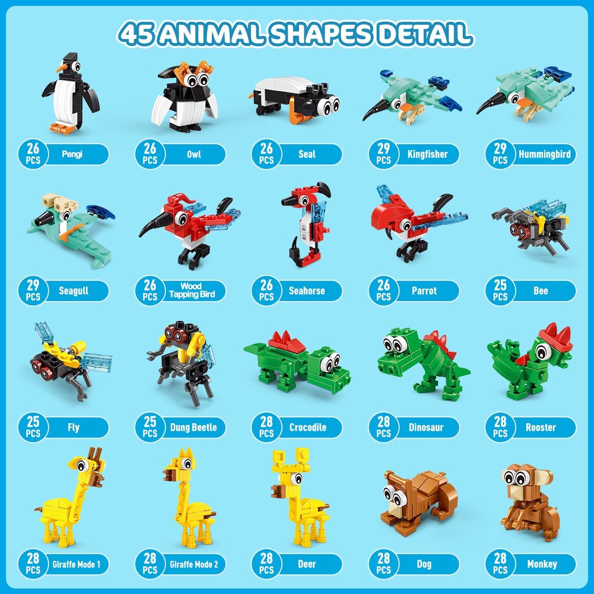 30 paquetes de recuerdos de fiesta de animales para niños