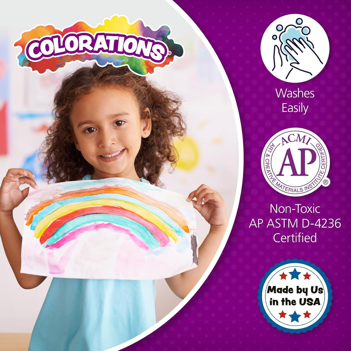 Colorations Pintura de témpera lavable sin parabenos para niños, tamaño de valor de 1 galón, verde vibrante. No tóxica y fabricada en los Estados Unidos, imprescindible para el aula, suministros de