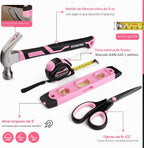 WORKPRO Juego de herramientas rosa de 277 piezas, kit de herramientas de