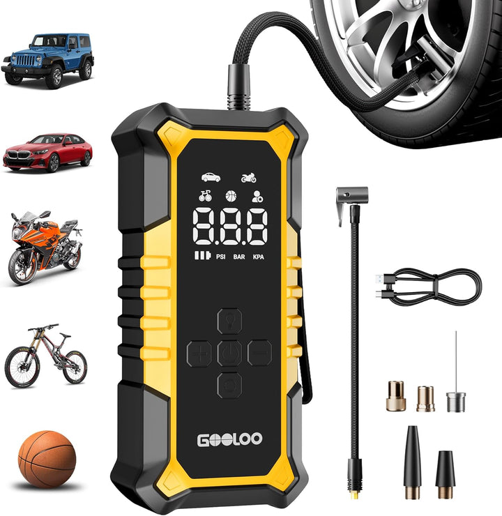 GOOLOO A6 Gear - Inflador de neumáticos portátil, compresor de aire...
