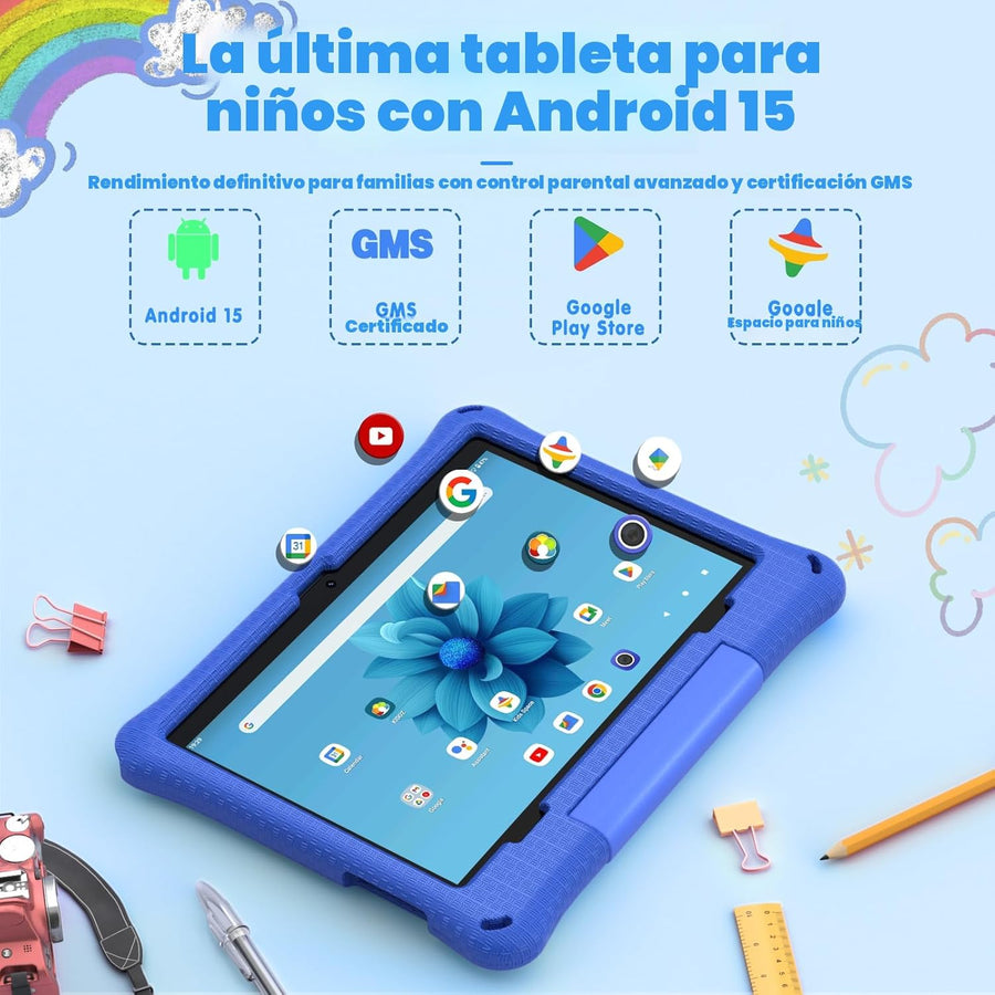 Tableta para niños: Tablet Android 15 de 10 pulgadas para niños, ba...